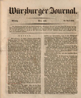 Würzburger Journal Montag 14. April 1834