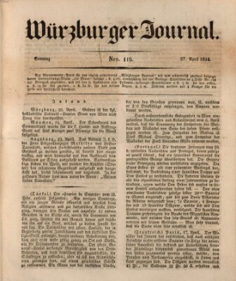 Würzburger Journal Sonntag 27. April 1834