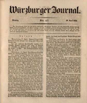 Würzburger Journal Montag 28. April 1834