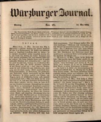 Würzburger Journal Montag 12. Mai 1834