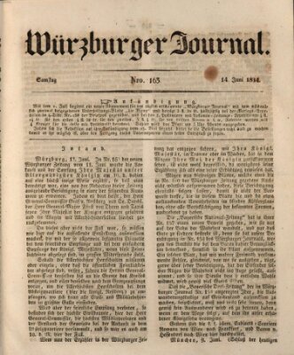 Würzburger Journal Samstag 14. Juni 1834