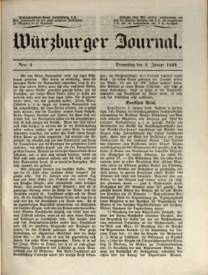 Würzburger Journal Donnerstag 4. Januar 1849