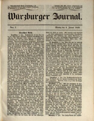 Würzburger Journal Montag 8. Januar 1849