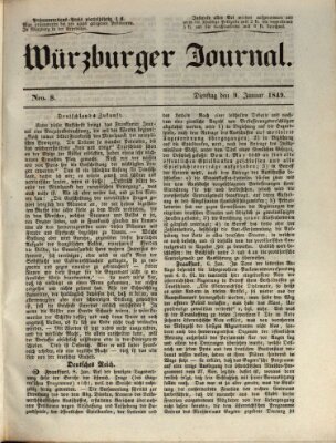 Würzburger Journal Dienstag 9. Januar 1849