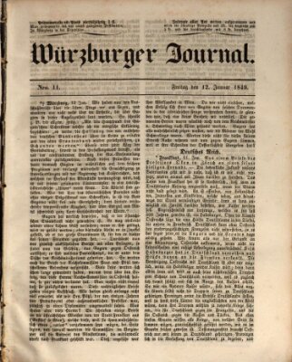 Würzburger Journal Freitag 12. Januar 1849