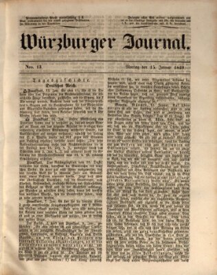 Würzburger Journal Montag 15. Januar 1849