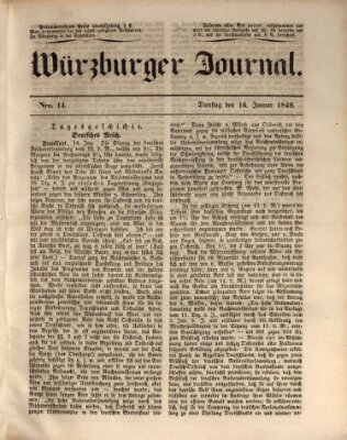 Würzburger Journal Dienstag 16. Januar 1849