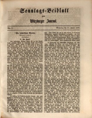 Würzburger Journal Sonntag 21. Januar 1849