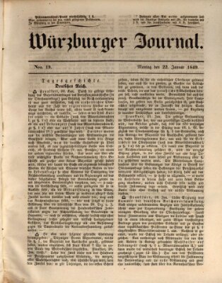 Würzburger Journal Montag 22. Januar 1849