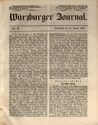 Würzburger Journal Donnerstag 25. Januar 1849