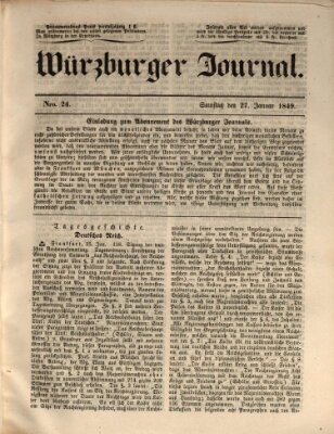 Würzburger Journal Samstag 27. Januar 1849