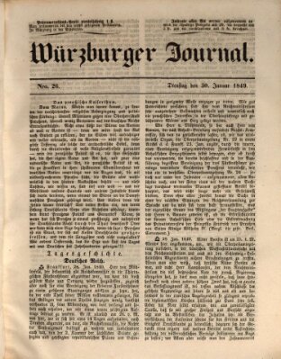 Würzburger Journal Dienstag 30. Januar 1849