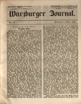 Würzburger Journal Freitag 9. Februar 1849