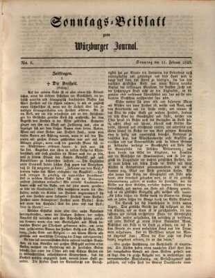 Würzburger Journal Sonntag 11. Februar 1849