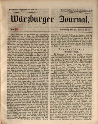 Würzburger Journal Donnerstag 15. Februar 1849