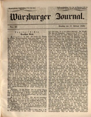 Würzburger Journal Samstag 17. Februar 1849