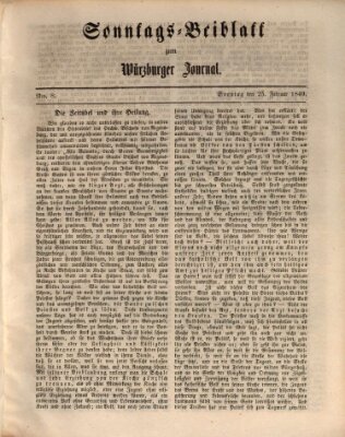 Würzburger Journal Sonntag 25. Februar 1849