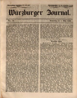 Würzburger Journal Donnerstag 1. März 1849