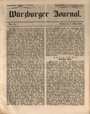 Würzburger Journal Montag 5. März 1849