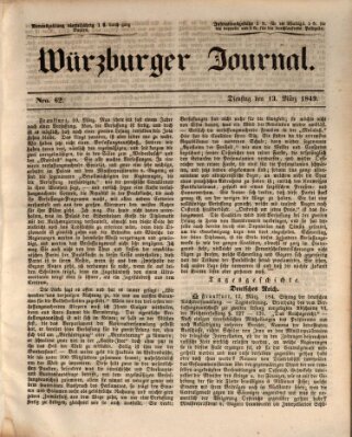 Würzburger Journal Dienstag 13. März 1849