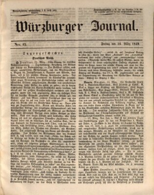 Würzburger Journal Freitag 16. März 1849