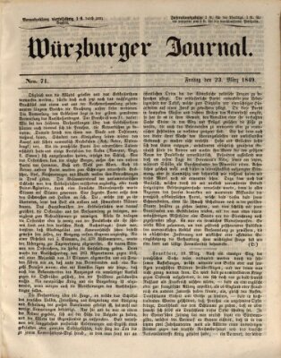 Würzburger Journal Freitag 23. März 1849