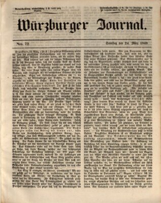 Würzburger Journal Samstag 24. März 1849