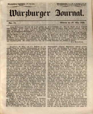 Würzburger Journal Mittwoch 28. März 1849
