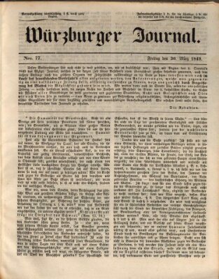 Würzburger Journal Freitag 30. März 1849