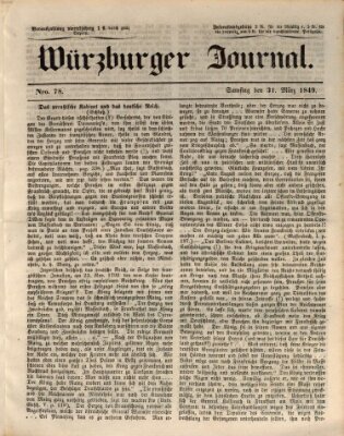 Würzburger Journal Samstag 31. März 1849