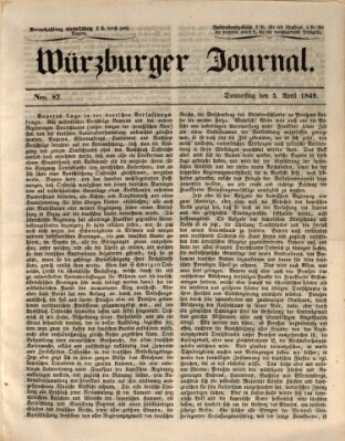 Würzburger Journal Donnerstag 5. April 1849