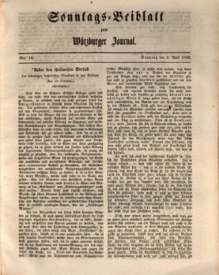 Würzburger Journal Sonntag 8. April 1849