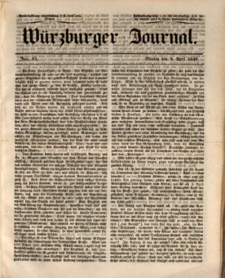 Würzburger Journal Montag 9. April 1849