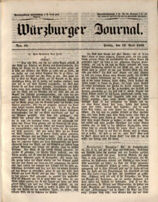 Würzburger Journal Freitag 13. April 1849