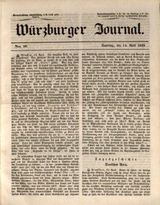 Würzburger Journal Samstag 14. April 1849