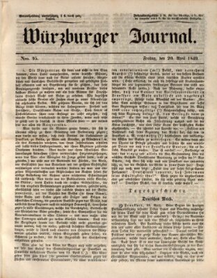 Würzburger Journal Freitag 20. April 1849