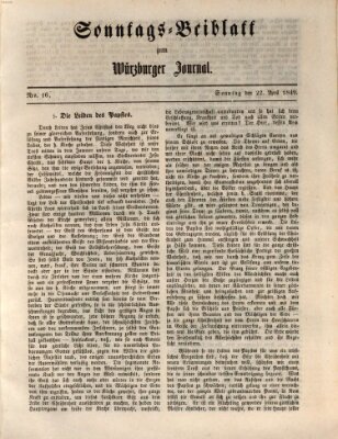 Würzburger Journal Sonntag 22. April 1849