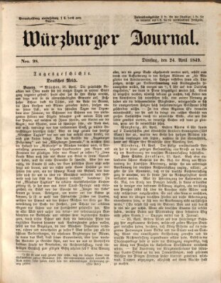 Würzburger Journal Dienstag 24. April 1849