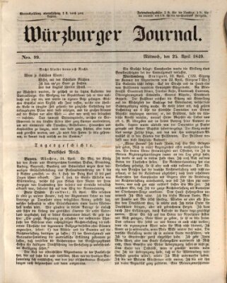 Würzburger Journal Mittwoch 25. April 1849