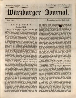 Würzburger Journal Donnerstag 26. April 1849