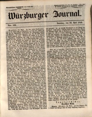 Würzburger Journal Samstag 28. April 1849