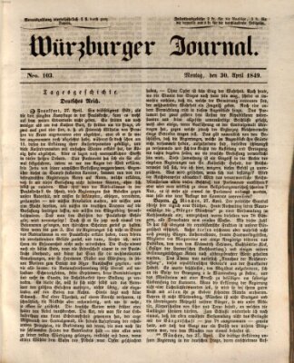 Würzburger Journal Montag 30. April 1849