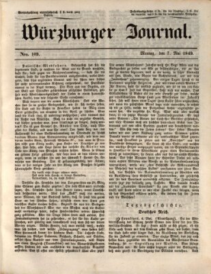 Würzburger Journal Montag 7. Mai 1849