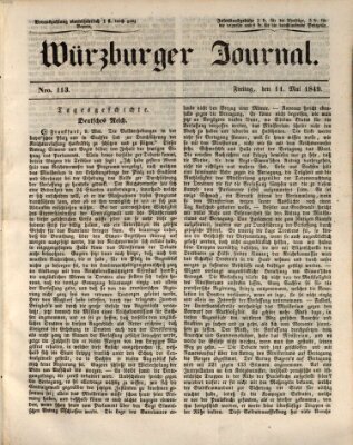 Würzburger Journal Freitag 11. Mai 1849