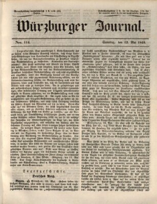 Würzburger Journal Samstag 12. Mai 1849