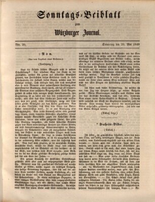 Würzburger Journal Sonntag 20. Mai 1849