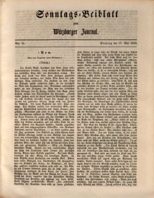 Würzburger Journal Sonntag 27. Mai 1849