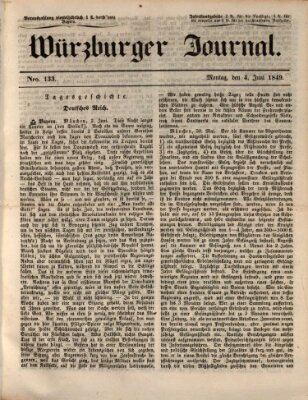 Würzburger Journal Montag 4. Juni 1849