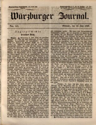 Würzburger Journal Mittwoch 13. Juni 1849