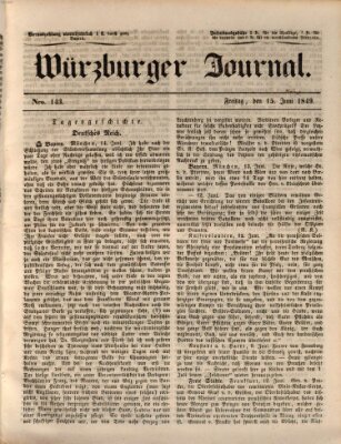 Würzburger Journal Freitag 15. Juni 1849